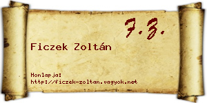 Ficzek Zoltán névjegykártya