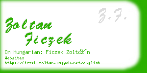 zoltan ficzek business card